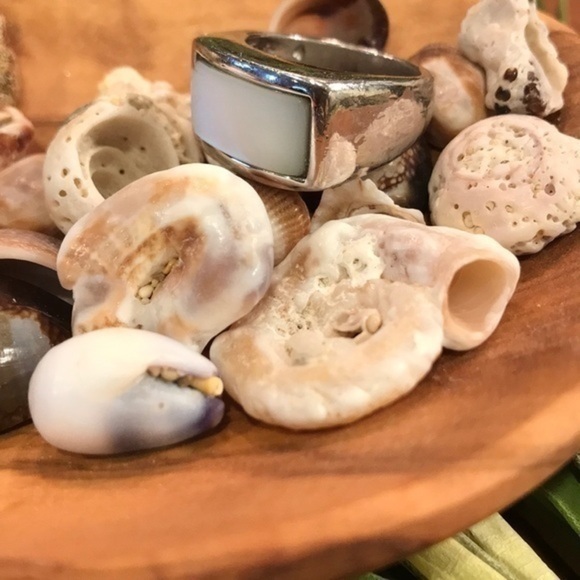 Rectangular white silver Ring size 7 - Picture 10 of 10